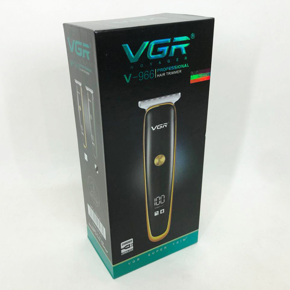 Тример для стрижки волосся та бороди VGR V-966 LED Display, професійна електробритва. FT-650 Колір: зелений
