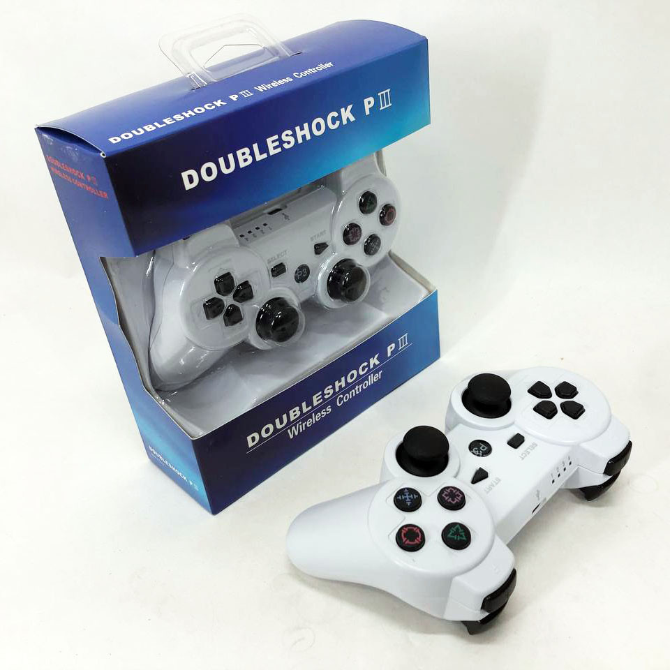 Бездротовий ігровий геймпад Doubleshock PS3/PC акумуляторний джойстик з функцією вібрації. HW-431 Колір: білий