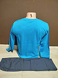 Підліткова піжама для хлопчика підлітка Туреччина Ліміт на 10-12 років двійка реглан та штани блакитна, фото 2