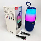 Портативна колонка TG644 5W з RGB підсвічуванням та ремінцем. PF-165 Колір: синій, фото 6