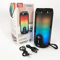 Bluetooth-колонка TG651 з RGB ПІДСВІТКОМ. YI-674 Колір: чорний