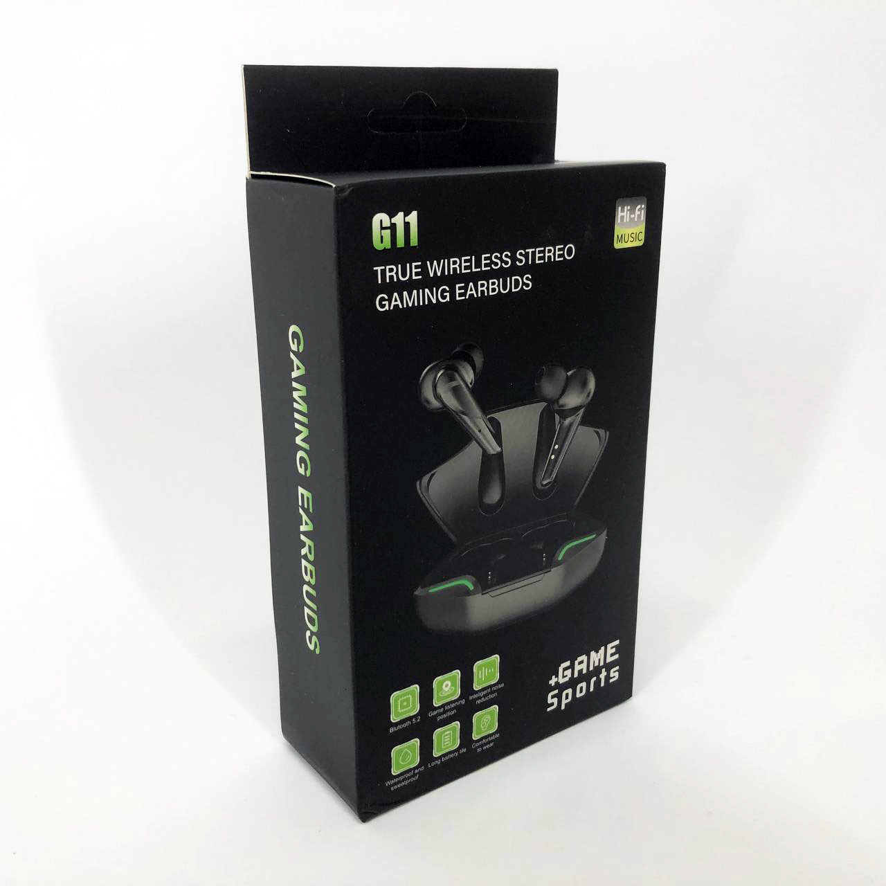 Бездротові навушники TWS Bluetooth Bakey G11 з мікрофоном. Кейс, повербанк, LED підсвічування. GE-104 Колір: чорний