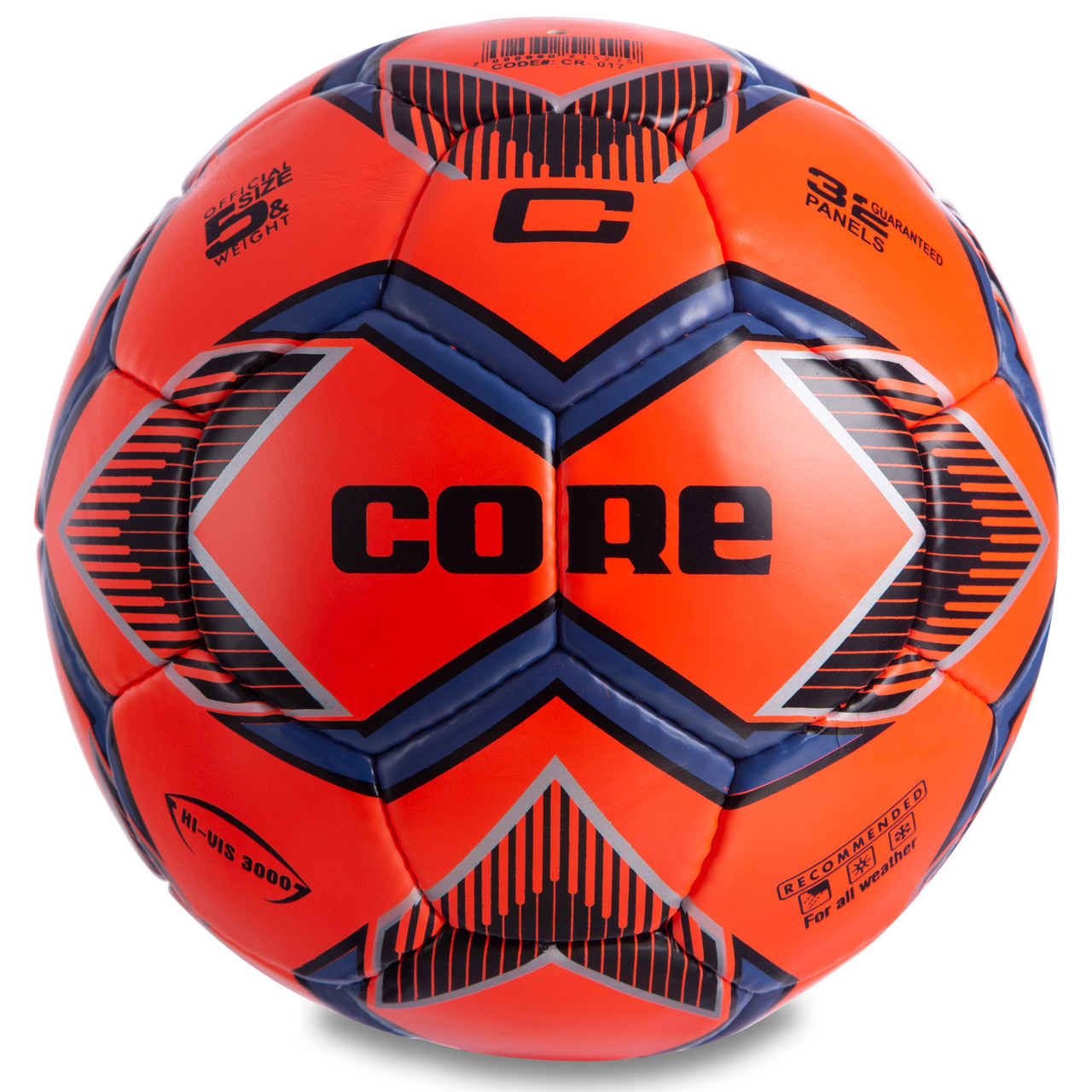 М'яч футбольний №5 PU CORE HI VIS3000 CR-017 ручна зшивка, фото 1