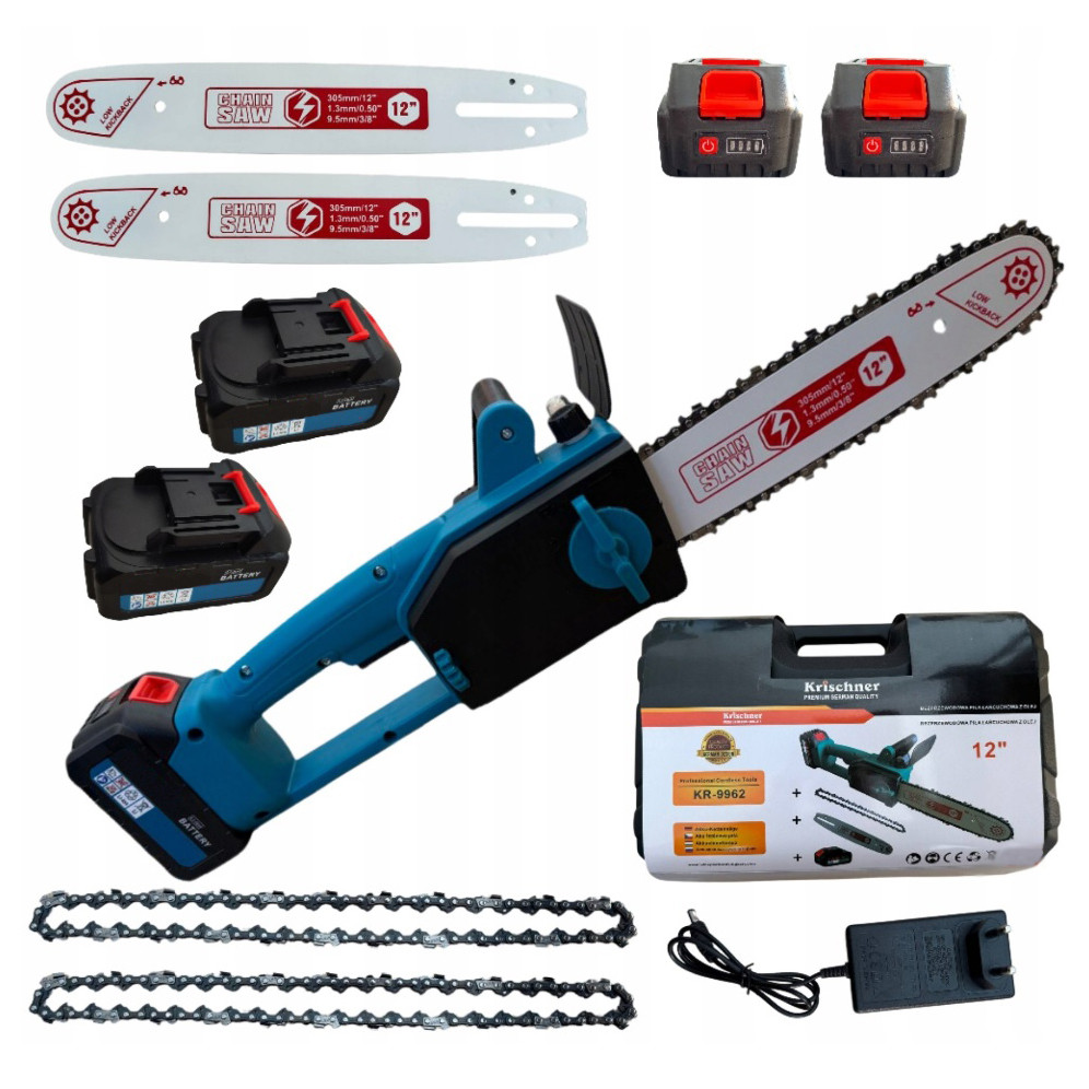 Ланцюгова міні пила акумуляторна шина 12" (30 см) Krischner KR-9962