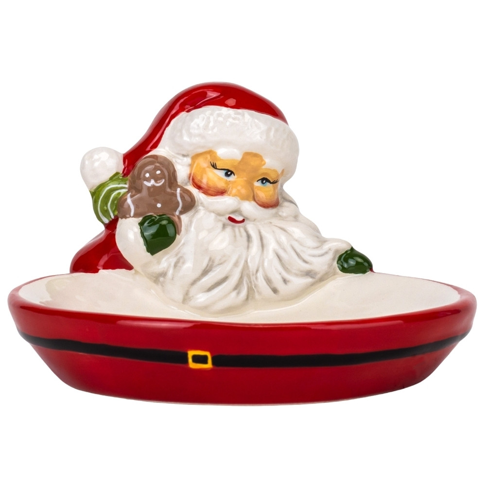 Страва новорічна Санта 16х19х6,5 см кераміка 16021-002 червоний