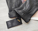 Шкіряні чоловічі рукавички з оленячої шкіри, підкладка вовняна в'язка Румунія, фото 3