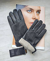 Шкіряні чоловічі рукавички з оленячої шкіри, підкладка вовняна в'язка Румунія