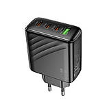 Мережевий Зарядний Пристрій Hoco CS27A 3USB-C/1USB PD/QC 67W Колір Чорний, фото 4