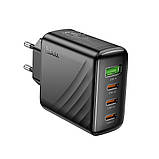 Мережевий Зарядний Пристрій Hoco CS27A 3USB-C/1USB PD/QC 67W Колір Чорний, фото 5