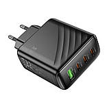 Мережевий Зарядний Пристрій Hoco CS27A 3USB-C/1USB PD/QC 67W Колір Чорний, фото 6