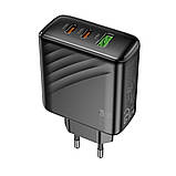 Мережевий Зарядний Пристрій Hoco CS26A 2USB-C/1USB PD/QC 45W Колір Чорний, фото 4