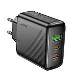 Мережевий Зарядний Пристрій Hoco CS26A 2USB-C/1USB PD/QC 45W Колір Чорний, фото 5