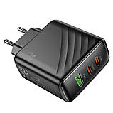Мережевий Зарядний Пристрій Hoco CS26A 2USB-C/1USB PD/QC 45W Колір Чорний, фото 6