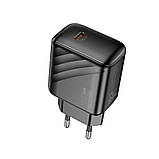 Мережевий Зарядний Пристрій Hoco CS24A 1USB-C PD/QC 25W Колір Чорний, фото 4