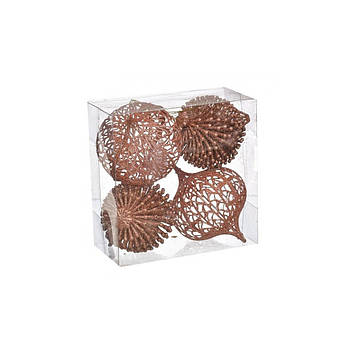 Ялинкова іграшка Jumi mix 4 шт, 10см, пластик, мідний (5900410805262)