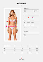 Еротичний комплект Obsessive Heavenlly 2-pcs set M/L, бюстгальтер і танга, фото 5