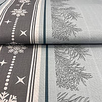 Бязь Gold бавовняна "Новодні олені купоном бірюзова карта на блакитному" 220 см, фото 2