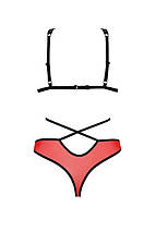 Комплект білизни Passion PEONIA SET XXL/XXXL red, бра, трусики, фото 4