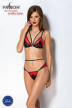 Комплект білизни Passion PEONIA SET XXL/XXXL red, бра, трусики, фото 5