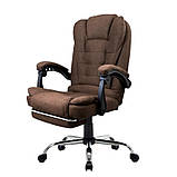 Офісне крісло із тканини з підніжкою BOSS KO26BR-MAT Коричневе Компютерне крісло ТКАНЕВЕ, фото 5