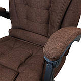 Офісне крісло із тканини з підніжкою BOSS KO26BR-MAT Коричневе Компютерне крісло ТКАНЕВЕ, фото 7