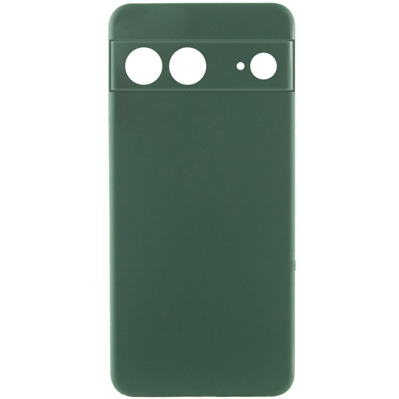 Чохол Silicone Cover Lakshmi Full Camera (AA) для Google Pixel 8 | Мікрофібра Зелений / Dark green, фото 1