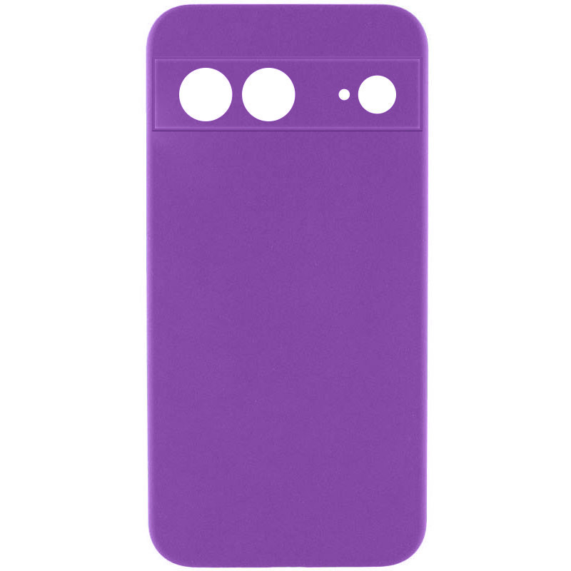 Чохол Silicone Cover Lakshmi Full Camera (AA) для Google Pixel 8 | Мікрофібра Фіолетовий / Purple, фото 1