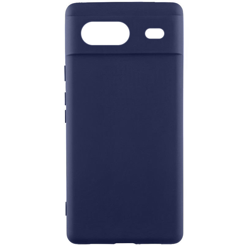 Чохол Silicone Cover Lakshmi Full Camera (AAA) для Google Pixel 8a | Мікрофібра Темно-синій / Midnight blue, фото 1