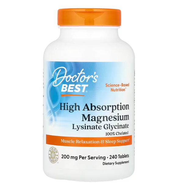 Хелатний легкозасвоюваний магній Doctor's Best, 200 мг 240 таблеток