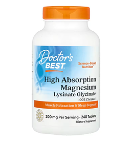 Хелатний легкозасвоюваний магній  Doctor's Best, 200 мг 240 таблеток