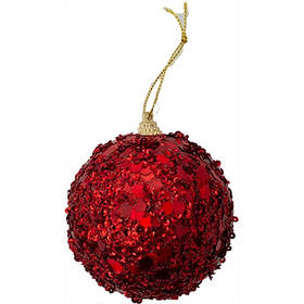 Набор елочных игрушек шар 8 см, 3 шт красная пайетка, арт. 92729-PN (96) ПІОНЕR