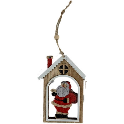 Підвіска новорічна Будиночок 12,5*9,5см 91470-PN, фото 1