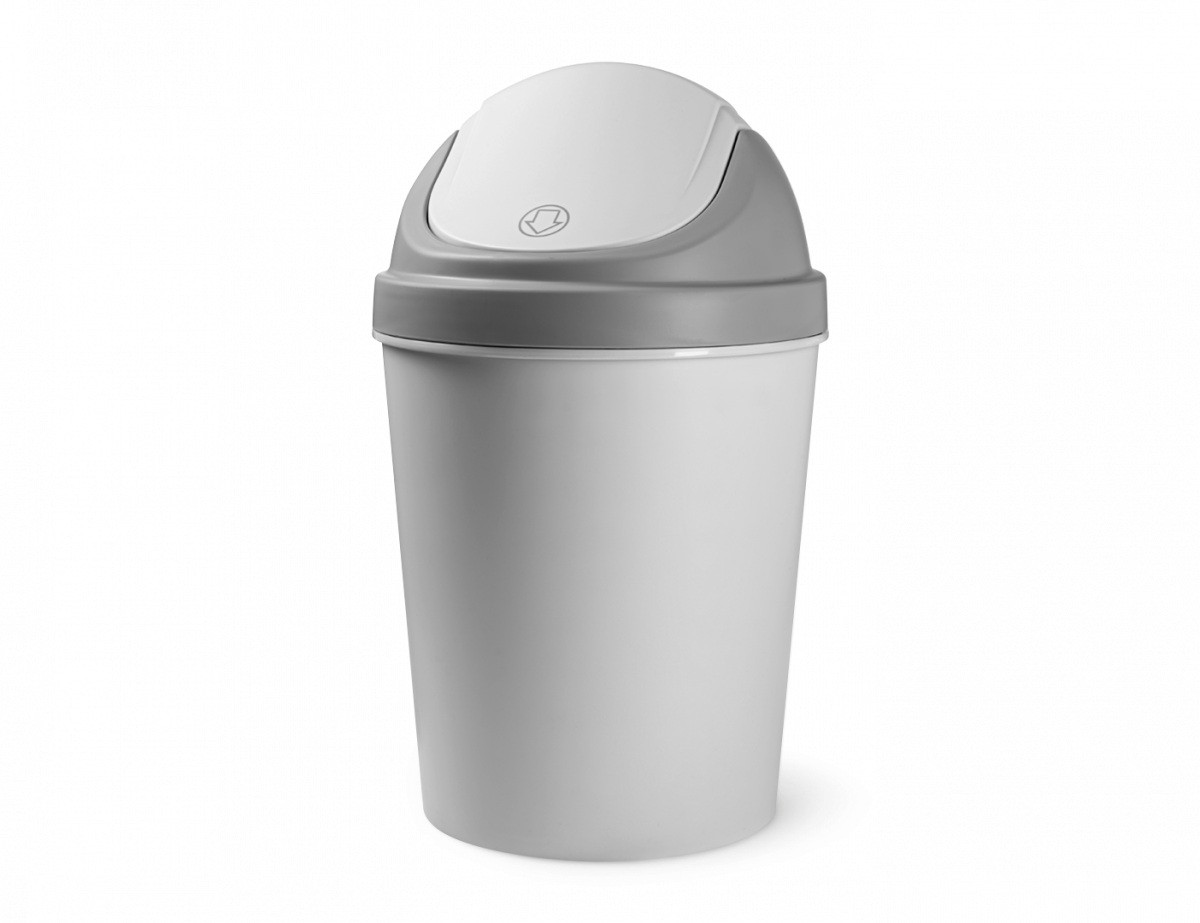 Відро для сміття з кришкою MVM BIN-10 9 л Сіре (BIN-10 9L GRAY)