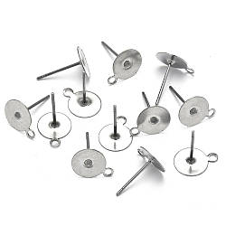 Основа для сережок Гвоздики з петельками 12х6х8 мм 50 пар Платиновий