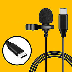 Петличний Мікрофон DM TYPE-C MK-3 / Міні мікрофон для смартфона / Мікрофон петлічка для телефону
