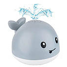 Плаваюча іграшка для купання малюків з розпилювачем Кит, з підсвічуванням / Дитяча іграшка фонтанчик у ванну, фото 3