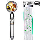 Лійка насадка для душу з турбовентилятором обертання 360°, колір Рандом / Водозберігаюча насадка для душу, фото 3