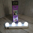 Бездротова Підсвітка на дзеркало STUDIO GLOW 4 шт / LED Лампочки на присосках для дзеркала, фото 2