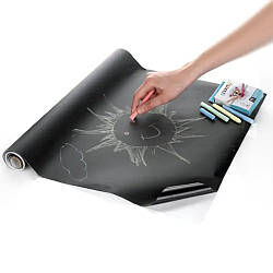 Самоклеюча плівка-шпалери для малювання крейдою 45х200см, з 5 крейдами / Дошка для малювання крейдою