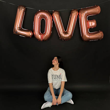 Гірлянда літери 013 КИТАЙ-КТ Love 32" - рожеве золото (УП), фото 3