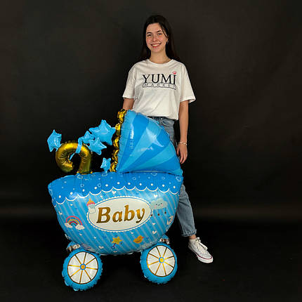 Ходяча фігура 245 КИТАЙ-КТ Візочок блакитнй Baby (УП), фото 3