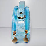 Дитяча лакова сумочка Ельза з паєтками, що плавають, для дівчинки довга регульована ручка 1328, фото 3