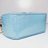 Дитяча лакова сумочка Ельза з паєтками, що плавають, для дівчинки довга регульована ручка 1328, фото 4