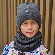 Дитяча зимова шапка для хлопчика 52-54, Стильні дитячі шапки Шапка дитяча фліс, Шапка Гарри Поттер, фото 3