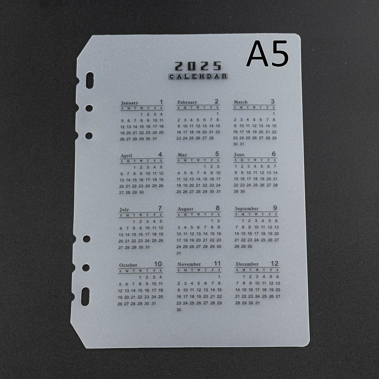 Розділювачі листів для планера "Календар 2025" А5 1шт RZL015, фото 1