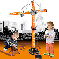Іграшка з пультом Великий підйомний баштовий кран 100 см Будівельна техніка для дитини Крутить вежу на 360°