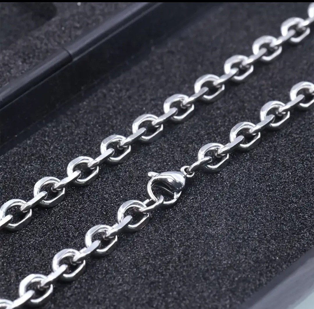 Ланцюжок з нержавіючої сталі Stainless Steel, розмір 60 см * 4 мм. Медична сталь, код: 1566