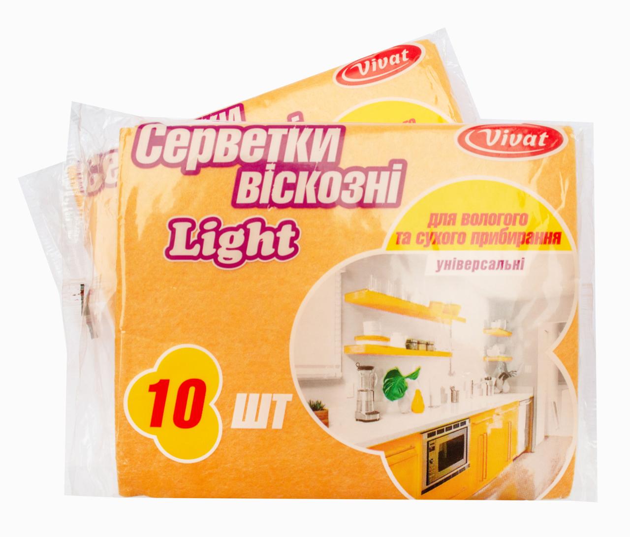 Серветка віскозна Light помаранчева 10 шт/уп (Vivat) 36.5*30 см