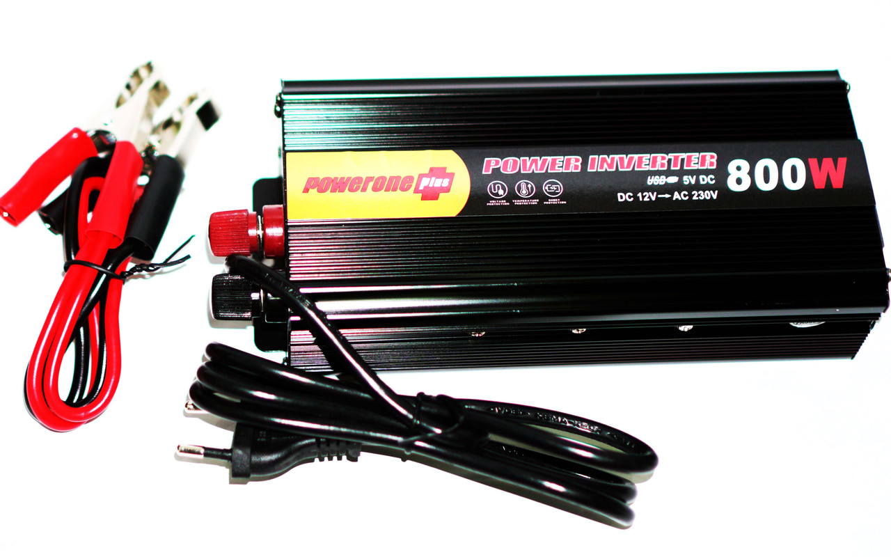 Інвертор PowerOne 800W із зарядкою 12V220V Перетворювач