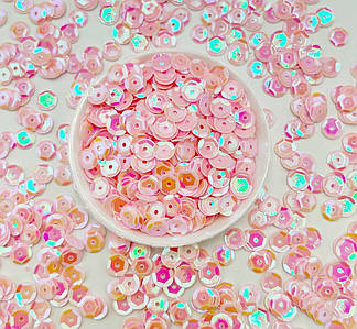 Паєтки / «Шестигранник» / Упаковка 20гр - 1190 шт / 6мм / Ніжно-рожевий